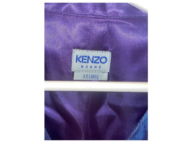Kenzo Weste aus blauem Cord mit Satinfutter Dunkelviolett - Ansicht 8