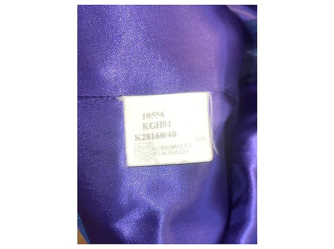 Kenzo Weste aus blauem Cord mit Satinfutter Dunkelviolett - Ansicht 9