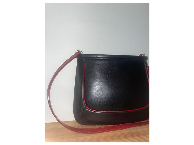 Borsa a mano Lancel in pelle nera e rossa Nero Rosso - vista 2