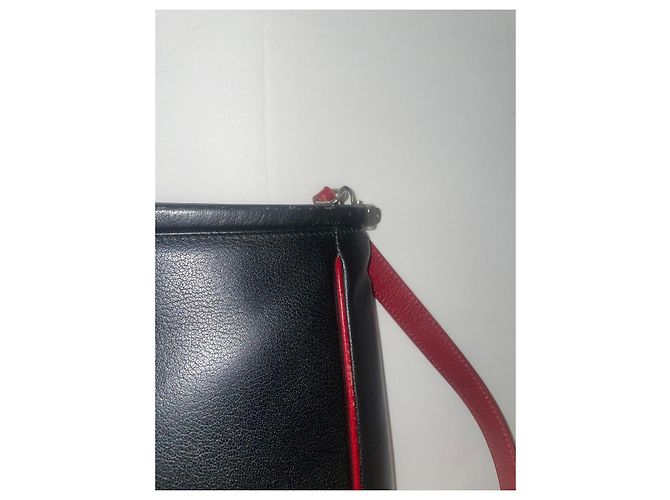 Borsa a mano Lancel in pelle nera e rossa Nero Rosso - vista 4