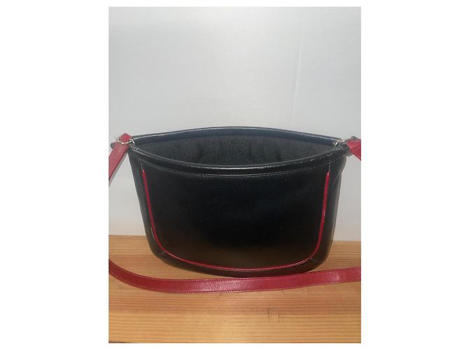Borsa a mano Lancel in pelle nera e rossa Nero Rosso - vista 6