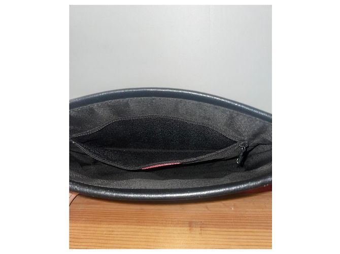Borsa a mano Lancel in pelle nera e rossa Nero Rosso - vista 7