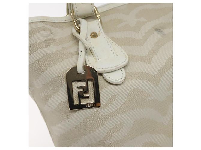 Borsa FENDI in tela bianca e oro Auth bs25843 Bianco D'oro - vista 10