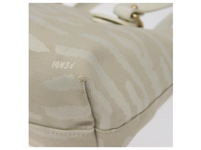 Borsa FENDI in tela bianca e oro Auth bs25843 Bianco D'oro - vista 15