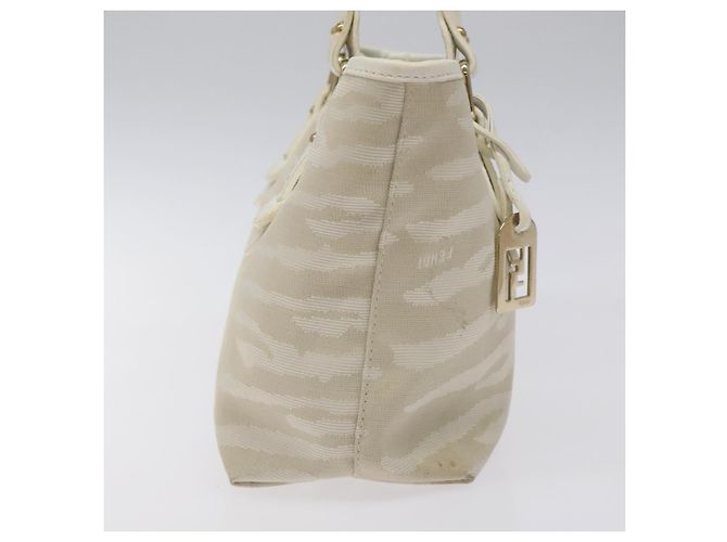 Borsa FENDI in tela bianca e oro Auth bs25843 Bianco D'oro - vista 4