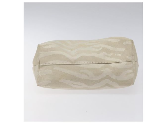 Borsa FENDI in tela bianca e oro Auth bs25843 Bianco D'oro - vista 5