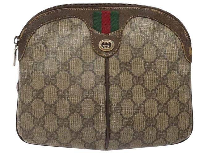 Borsa a spalla GUCCI GG Supreme Web Sherry Line PVC Beige 904 02 047 Auth hk2601 - vista 13