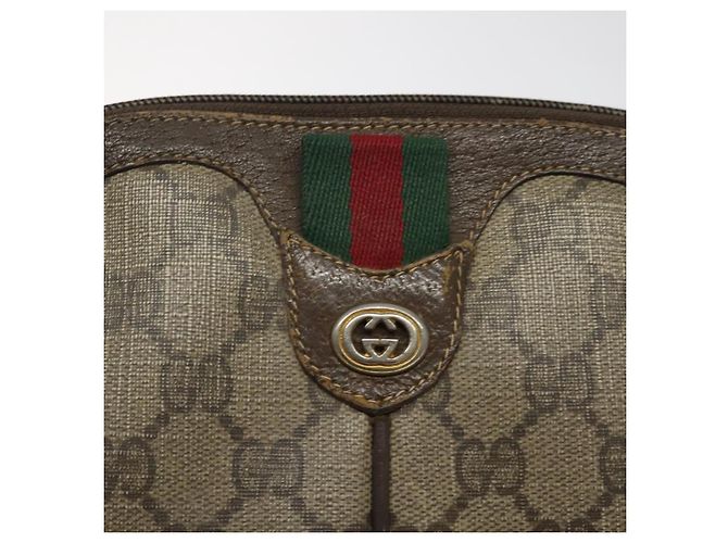 Borsa a spalla GUCCI GG Supreme Web Sherry Line PVC Beige 904 02 047 Auth hk2601 - vista 19