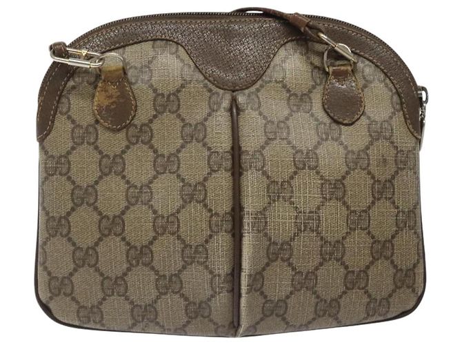 Borsa a spalla GUCCI GG Supreme Web Sherry Line PVC Beige 904 02 047 Auth hk2601 - vista 2