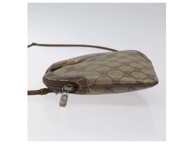 Borsa a spalla GUCCI GG Supreme Web Sherry Line PVC Beige 904 02 047 Auth hk2601 - vista 4
