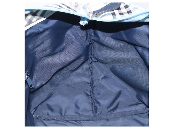 Borsa a mano BURBERRY Blue Label in nylon blu argento autentica hs1718 - vista 17