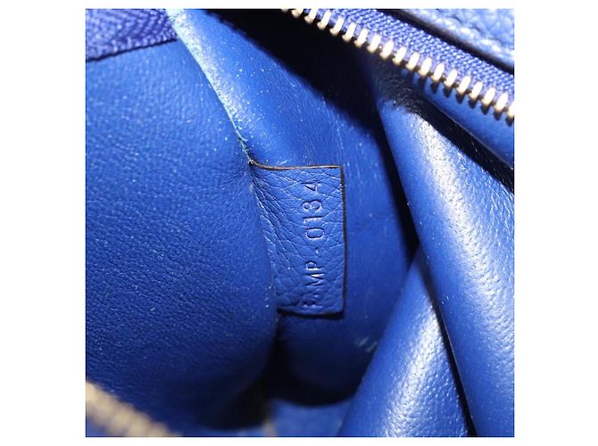 Céline Borsa a mano Trapeze CELINE in pelle scamosciata 2 in 1 blu oro Auth BA2409 D'oro - vista 12