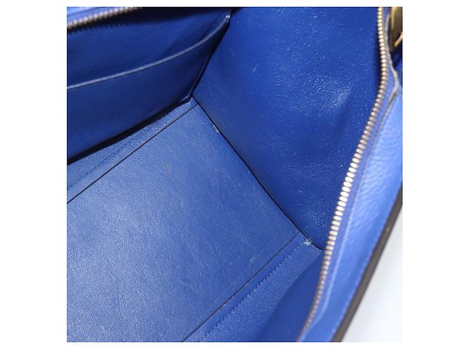Céline Borsa a mano Trapeze CELINE in pelle scamosciata 2 in 1 blu oro Auth BA2409 D'oro - vista 20