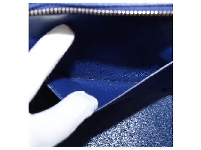Céline Borsa a mano Trapeze CELINE in pelle scamosciata 2 in 1 blu oro Auth BA2409 D'oro - vista 22