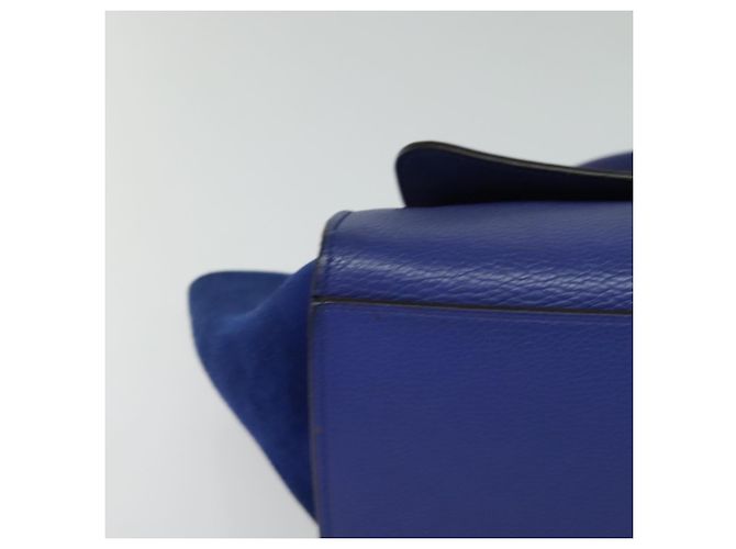 Céline Borsa a mano Trapeze CELINE in pelle scamosciata 2 in 1 blu oro Auth BA2409 D'oro - vista 8