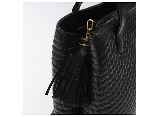 Borsa a mano BALLY in pelle nera e oro Auth BA2294 Nero D'oro - vista 10