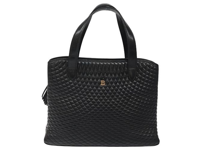 Borsa a mano BALLY in pelle nera e oro Auth BA2294 Nero D'oro - vista 13