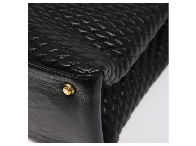 Borsa a mano BALLY in pelle nera e oro Auth BA2294 Nero D'oro - vista 15