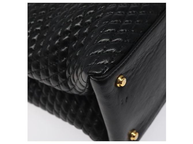 Borsa a mano BALLY in pelle nera e oro Auth BA2294 Nero D'oro - vista 16