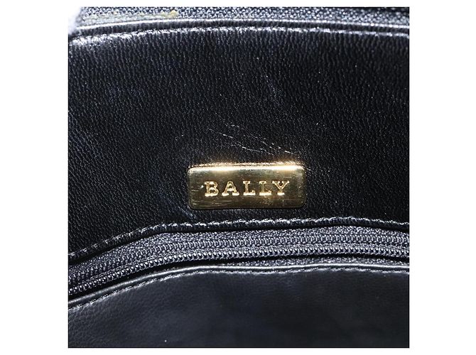 Borsa a mano BALLY in pelle nera e oro Auth BA2294 Nero D'oro - vista 18