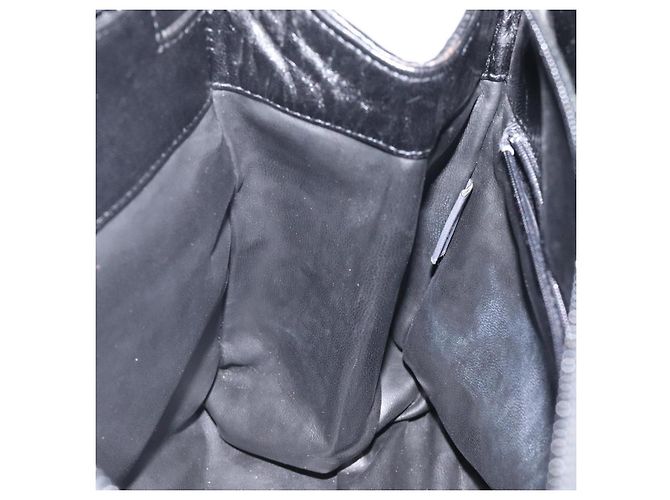 Borsa a mano BALLY in pelle nera e oro Auth BA2294 Nero D'oro - vista 20