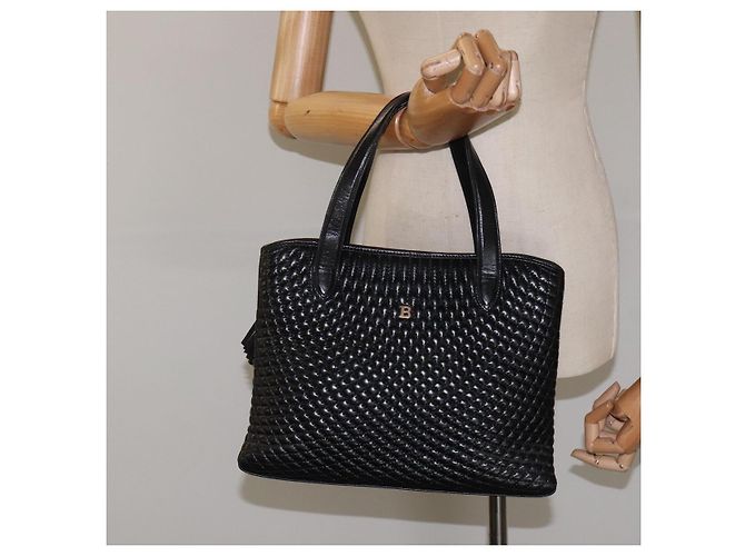 Borsa a mano BALLY in pelle nera e oro Auth BA2294 Nero D'oro - vista 23