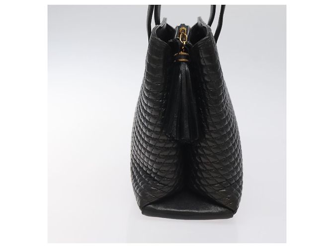 Borsa a mano BALLY in pelle nera e oro Auth BA2294 Nero D'oro - vista 3