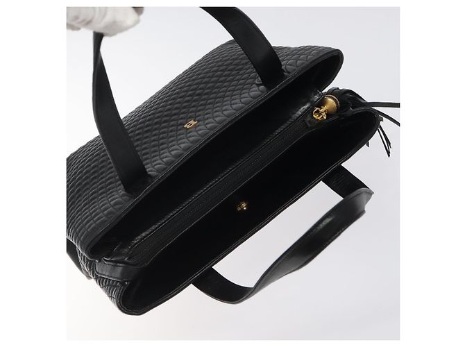 Borsa a mano BALLY in pelle nera e oro Auth BA2294 Nero D'oro - vista 6