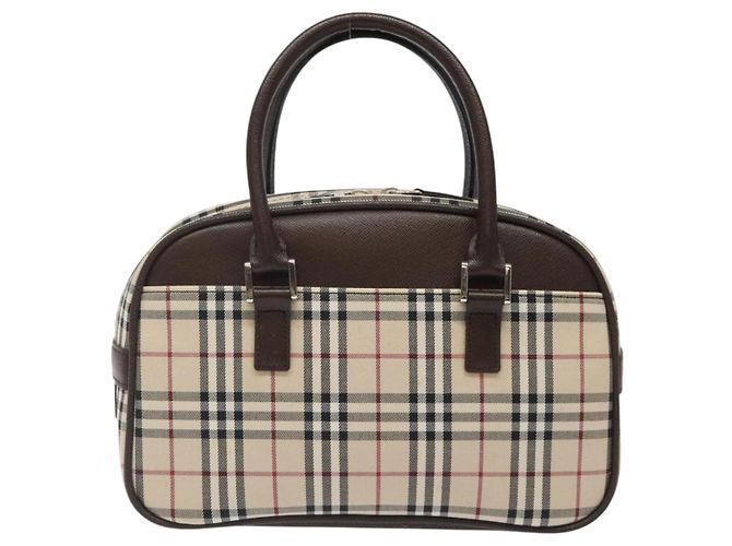 Burberry Nova Check Handtasche aus Canvas Beige Silber Authentisch am8470 - Ansicht 2
