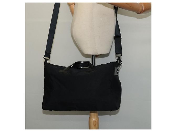 Autre Marque Borsa a mano Burberrys Black label in tela 2way nera Auth ti3104 Nero - vista 20