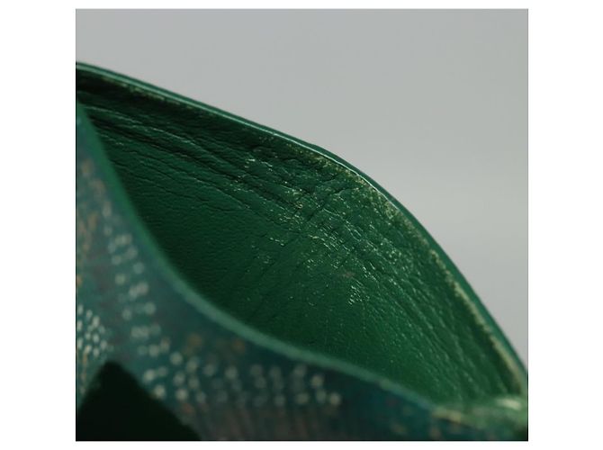 GOYARD Herringbone Pass Case in pelle PVC verde Auth 123464 - vista 10
