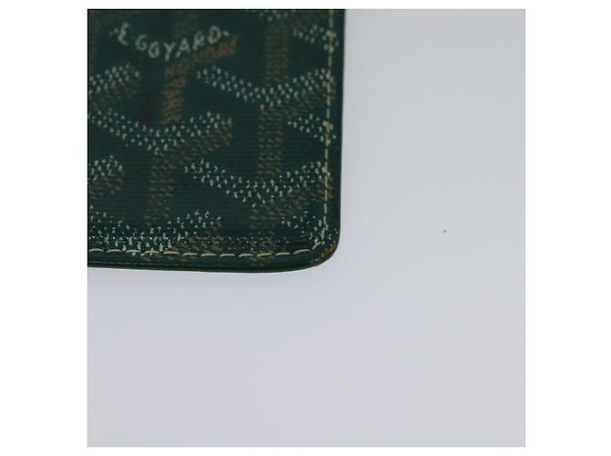 GOYARD Herringbone Pass Case in pelle PVC verde Auth 123464 - vista 14