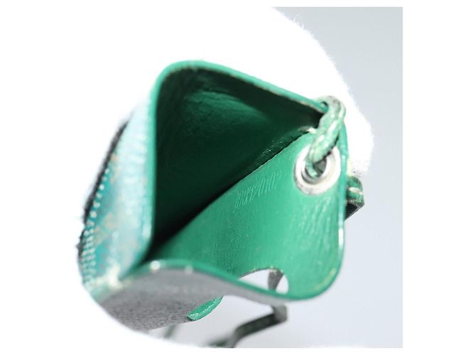 GOYARD Herringbone Pass Case in pelle PVC verde Auth 123464 - vista 18