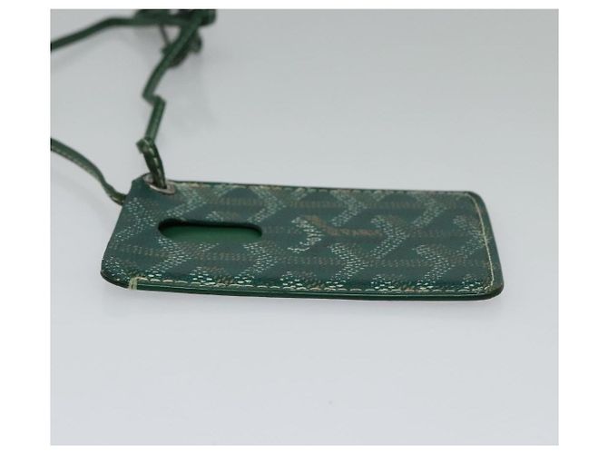 GOYARD Herringbone Pass Case in pelle PVC verde Auth 123464 - vista 3