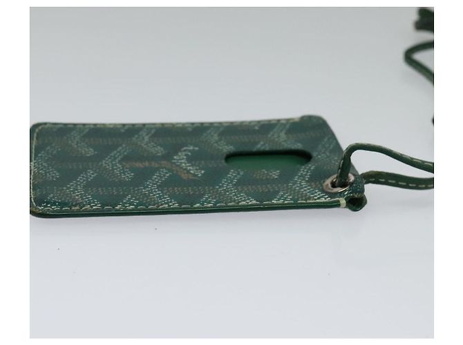 GOYARD Herringbone Pass Case in pelle PVC verde Auth 123464 - vista 4