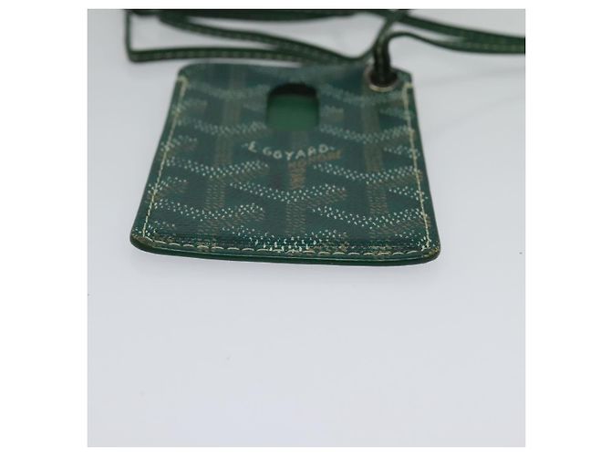 GOYARD Herringbone Pass Case in pelle PVC verde Auth 123464 - vista 5