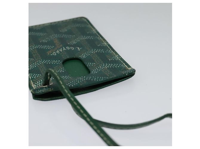 GOYARD Herringbone Pass Case in pelle PVC verde Auth 123464 - vista 6