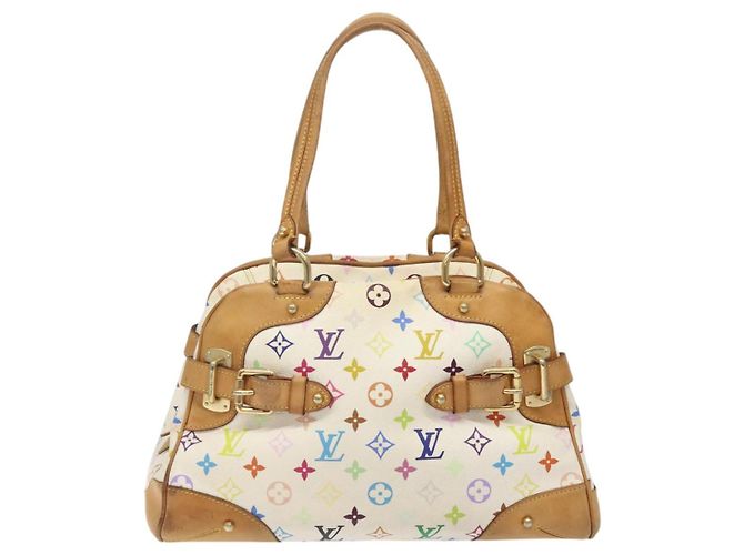 LOUIS VUITTON Borsa a Mano Claudia Monogram Multicolore Bianca M40193 LV Auth 123990 Bianco - vista 13