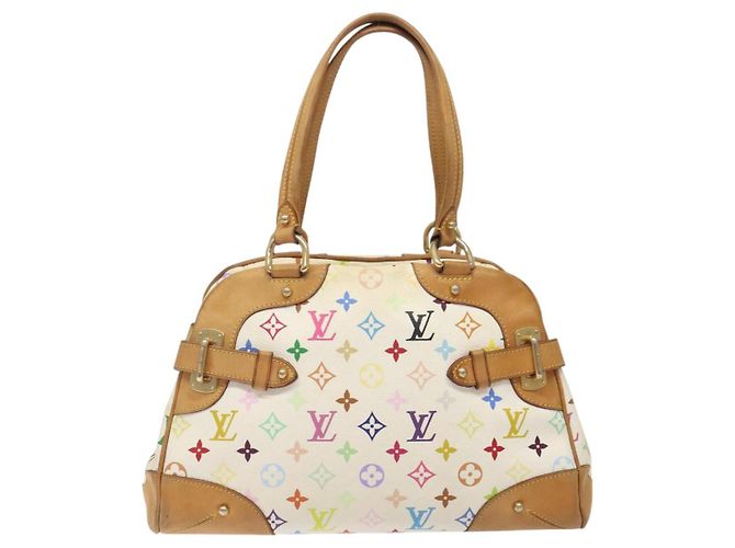 LOUIS VUITTON Borsa a Mano Claudia Monogram Multicolore Bianca M40193 LV Auth 123990 Bianco - vista 2