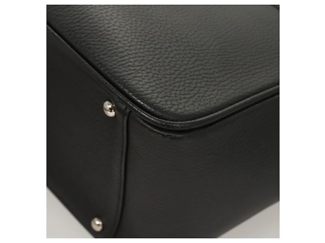 Borsa a mano BURBERRY in pelle nera argento autentica am8474 Nero - vista 14