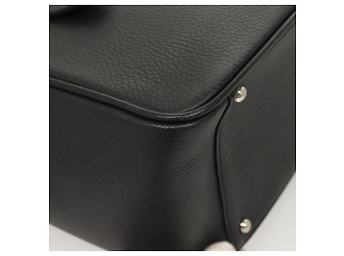 Borsa a mano BURBERRY in pelle nera argento autentica am8474 Nero - vista 15