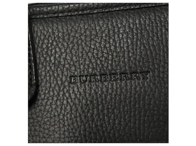 Borsa a mano BURBERRY in pelle nera argento autentica am8474 Nero - vista 17