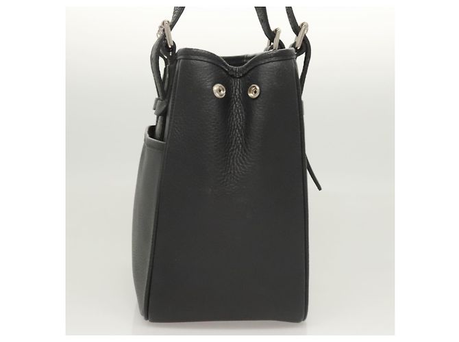 Borsa a mano BURBERRY in pelle nera argento autentica am8474 Nero - vista 3