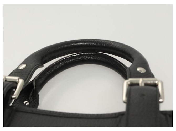 Borsa a mano BURBERRY in pelle nera argento autentica am8474 Nero - vista 8
