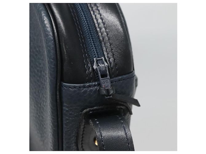 Borsa a Spalla Christian Dior in Pelle Blu Navy Oro Auth BA2504 D'oro - vista 10