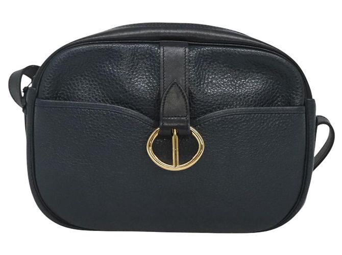 Borsa a Spalla Christian Dior in Pelle Blu Navy Oro Auth BA2504 D'oro - vista 13
