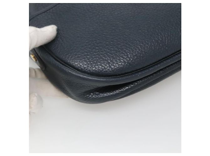 Borsa a Spalla Christian Dior in Pelle Blu Navy Oro Auth BA2504 D'oro - vista 14