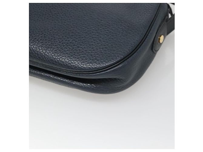 Borsa a Spalla Christian Dior in Pelle Blu Navy Oro Auth BA2504 D'oro - vista 15