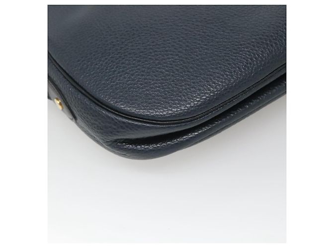 Borsa a Spalla Christian Dior in Pelle Blu Navy Oro Auth BA2504 D'oro - vista 16