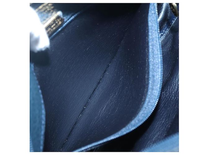 Borsa a Spalla Christian Dior in Pelle Blu Navy Oro Auth BA2504 D'oro - vista 20